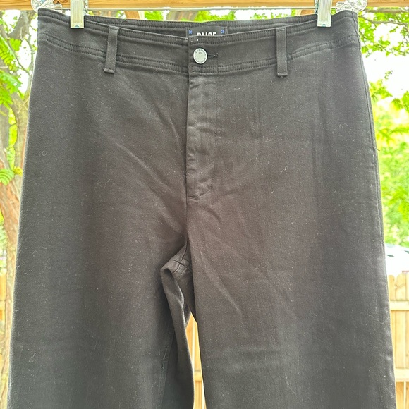 Paige Nellie Wide Leg Cropped Ankle Black Overdye Denim Jeans size 31 - Picture 7 of 15